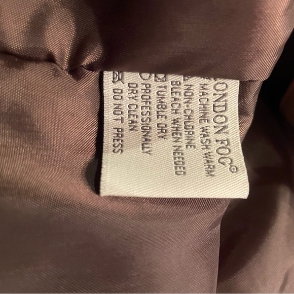 London Fog Men's Tan Coat with Brown Collar size large - Picture 9 of 10